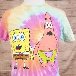NICKELODEON SPONGEBOB SQUAREPANTS PATRICK TIE DYE CARTOON T-SHIRT SZ M